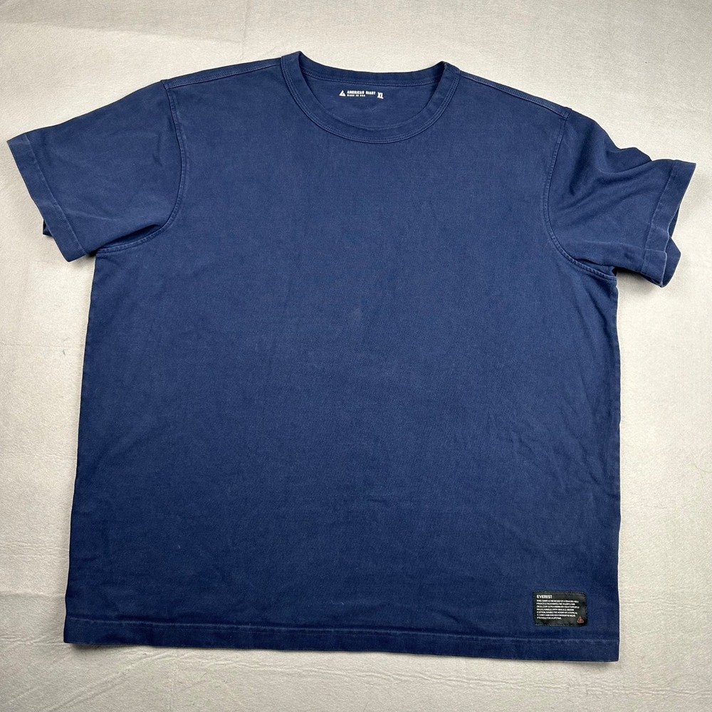 American Giant Everest T-Shirt Mens XL Navy Blue Heavyweight Cotton Made in USA